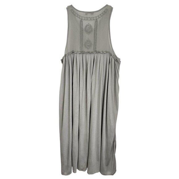Banana Republic Size‎ S Gray Embroidered Sleeveless Dress Silk Rayon Blend - Picture 4 of 14